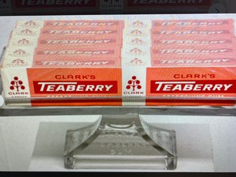 Antique Glass 1920s / 1930s - CLARKS TEABERRY GUM Store Display Stand - Box Of Gum Would Sit On This Stand