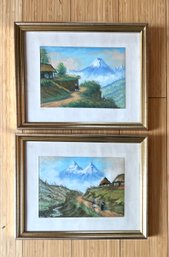 Set Of (2) Andes Mountain Wall Art, Signed