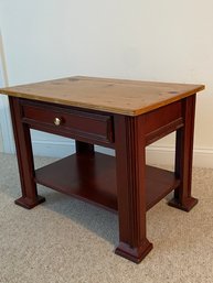 Pine Wood Night Stand End Side Table With Single Drawer 27x18.5x21' Lot 2