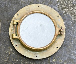 Vintage WC Wilcox Crittenden Brass And Glass One Dog Porthole