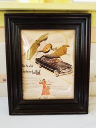 Vintage 'ford, Take The Wheel' Framed Ford Motors Advertising Print