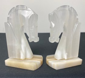 Natural Stone Horsehead Bookends