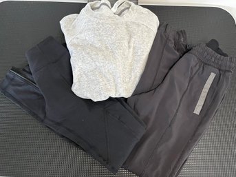 Lot Of Three Lululemon Athleisure Pieces, Including One Sweatshirt And Two Pants