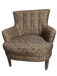 Floral Vine Brown And Tan Embroidered Comfort Lounge Chair