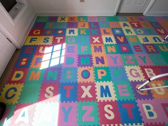 Alphabet Play Foam Mat Interlocking Pastel Colors 18.75x9 Feet  225x130in