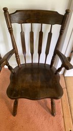 A Vintage Wood Arm Chair Solid Oak