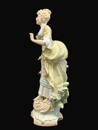 Opulent 12' Dresden Courting Lady Figurine