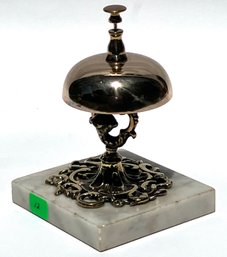 12. Antique Hotel Service Bell With Marble Base