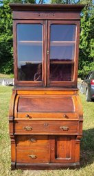 12. Antique Roll Topped Secretary Desk