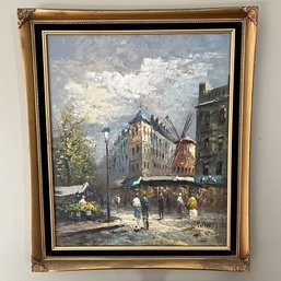 An Original Impasto Oil On Canvas Streetscape -  MCM - Framed