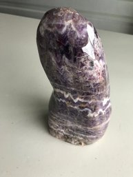 Beautiful Polished Shaveron Amethyst Gem Stone , 4 LB 9 Oz, 7 1/2 Inch By 4 Inch