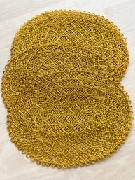Lot Of Five Vintage 1970s Placemats - Mustard Color
