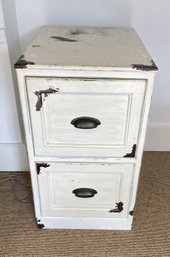 A Rustic Distressed Look Two Drawers Wooden File Cabinet - 1 Of 2