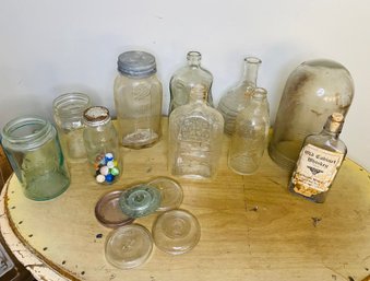 Lot Of Antique Bottles- Candy, Liquor, Medicine And More