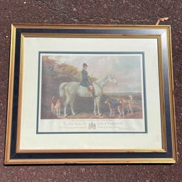 An Equestrian Handcolored Engraving By E. Hacker - 'Mr. Wm Long On Bertha'