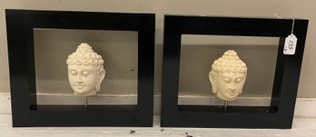 Two Framed Cast Sand Busts
