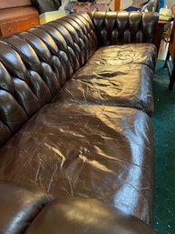 Rich Dark Brown Leather Chesterfield Sofa 90L X34deep