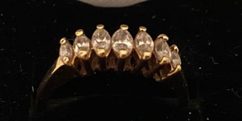 Estate Ring  - 14K Plumb Gold With 7 Diamonds Size 6