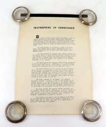 Japanese Instrument Of Surrender Documents WWII.