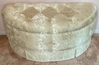 Damask Ivory, Cream Demi Lune, Storage Ottoman