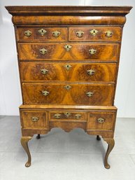 An Antique Queen Anne Walnut Chest On Stand Late 18th C. Early 19th C.