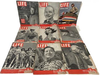 Nine 1941 Vintage Life Magazines