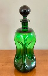 Vintage Holmegaard Denmark Green Kluk Kluk Glass Decanter By Jacob Bang