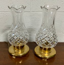 Lovely Pair Of Vintage Crystal Buffet Lamps