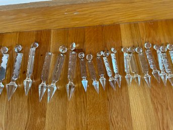 Set Of 16 Smaller Vintage Crystal Chandelier Drops And Set Of 10 Bigger Chandelier Drops