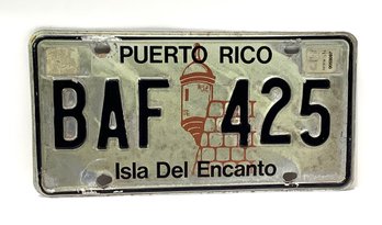 144. Antique Puerto Rico Isla Del Encanto License Plate