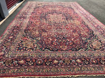 Semi Antique Hand Knotted Persian Rug, 10 Feet By 16 Feet 7 Inch