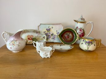 Vintage Victorian Plates, Bowls, Sugar & Creamer & Teapot