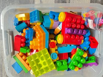 Lot Of Large Size Leggo Building Blocks In Storage Case