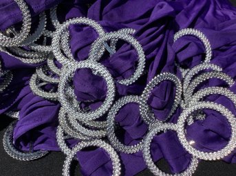 Purple Chair Sash With Bejeweled Ring