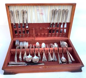 150. Holmes & Edwards Inlaid Silver Plate Flatware Set