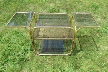 Mid-century Brass And Glass Modern Bar Cart