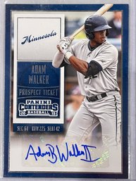 2015 Panini Contenders Adam Walker Prospect Ticket Autographed Card #2