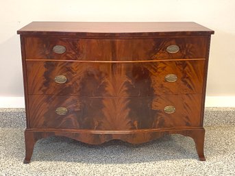 Flamed Mahogany Three Drawer Chest