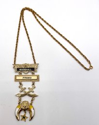 Masonic - Shriners Gold Colored Marshall Pyramid Necklace