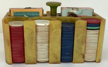 154. Bakelite Poker Chip Holder - Chips - Coca Cola Playing Cards