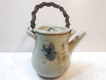 Charming Japanese Vintage Teapot With Rustic Handle