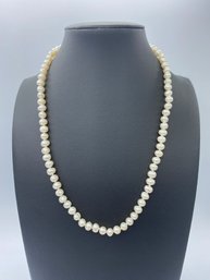 Elegant White Fresh Water Pearls Necklace W/ 14k Yellow Gold Clasp