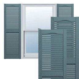 Vantage 14.563-in W X 42.75-in H Wedgewood Blue Louvered Exterior Shutters  LOT OF 13 PAIRS