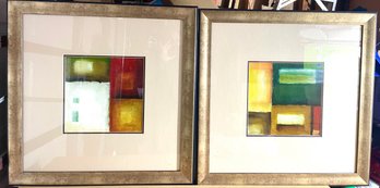 Pair Abstract Framed Art 28'x 28'