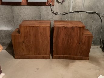 Pair Mid Century Designed Side Step Tables