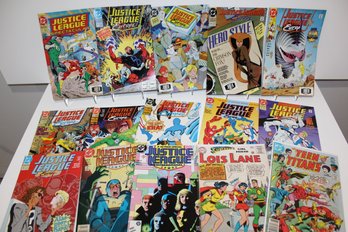 15 DC Comics Lois Lane Silver Age #59 1965 - Justice League Europe, International - Teen Titans #49 1977