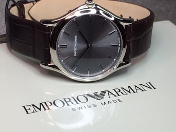 Incredible Brand New $895 GIORGIO ARMANI / Armani Exchange Mens Watch - Crocodile Strap - Very High Quality