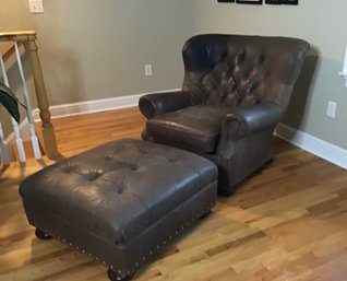 Leather Chair And Ottoman