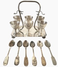 Vintage Silver Plate Egg Cup Set