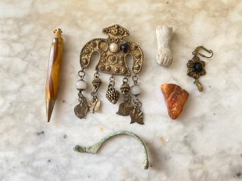Six Piece Antique/Ancient Jewelry Lot
